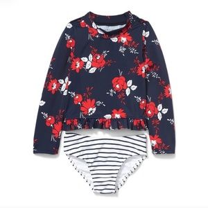 Janie and Jack red blue rash guard swimsuit NWOT